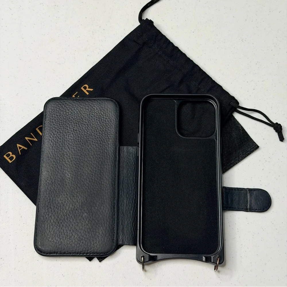 Bandolier Midnight Black Leather iPhone 13 Pro Max Case - Picture 6 of 13